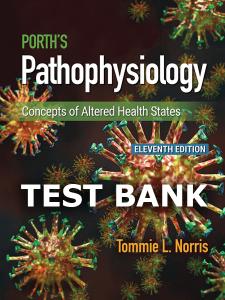Test Bank for Porths Pathophysiology 11th by Norris-EasyTestBank